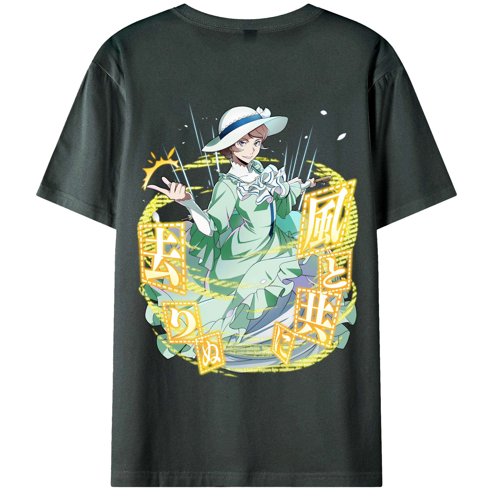 （画像用） 文豪ストレイドッグス Bungo Stray Dogs 綿100％ メンズ半袖Tシャツ（バックプリント） 通気性